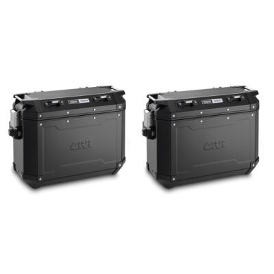 OBKN37BPACK2 pravý + levý kufr GIVI Trekker Outback, hliníkový, černá, 2x 37l
